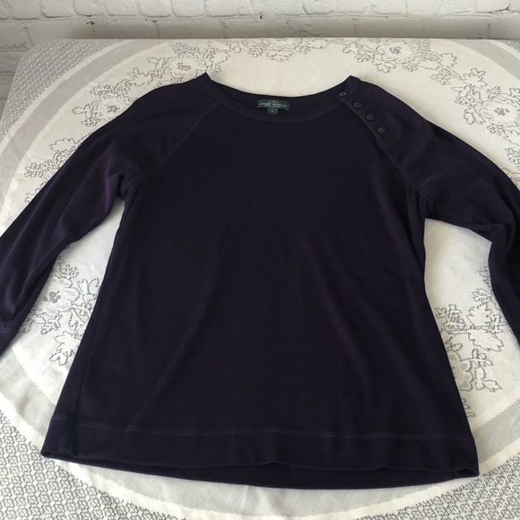 Women's Lauren Ralph Lauren purple 100 percent cotton shirt with button detail. - Picture 8 of 11